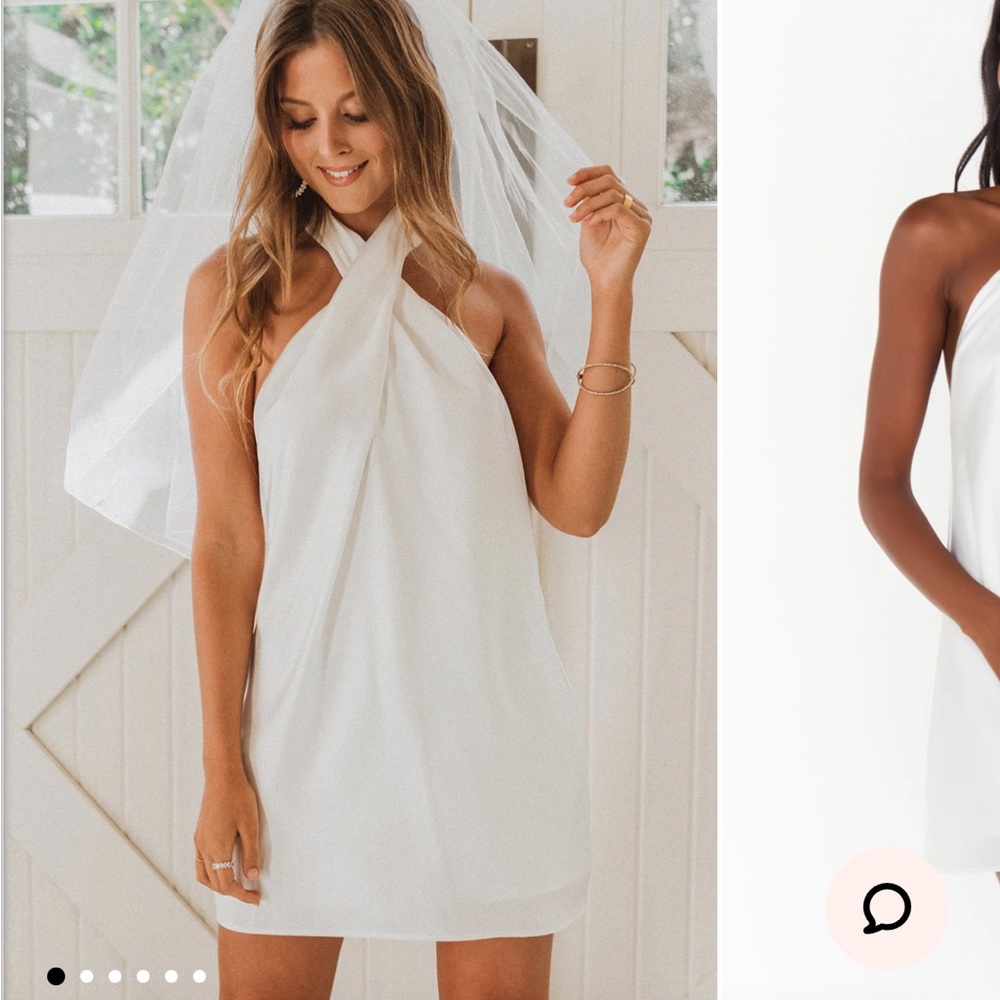 Jasmine Halter Mini Dress - Size S Mumu Bridal